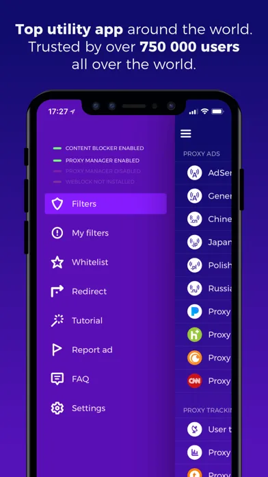 Weblock: adblock & proxy screenshot 2