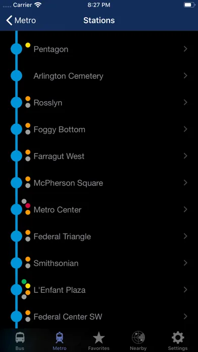 DC Metro and Bus - Tracker screenshot 2