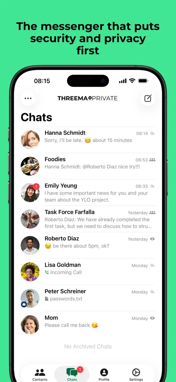 Threema. The Secure Messenger screenshot 1