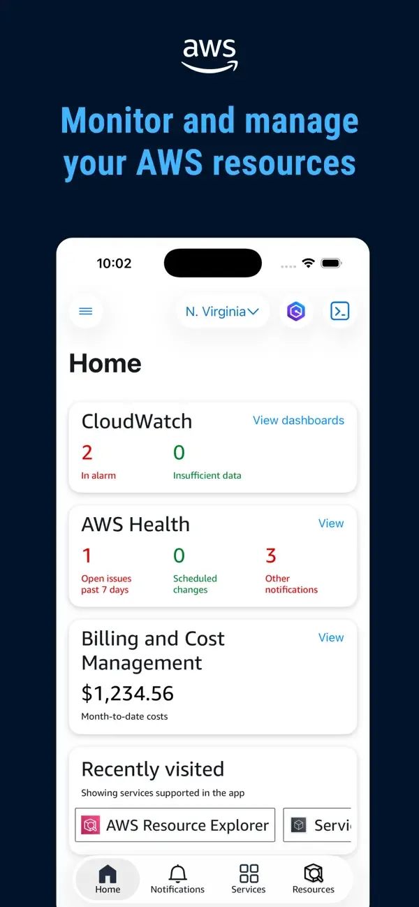 AWS Console screenshot 1