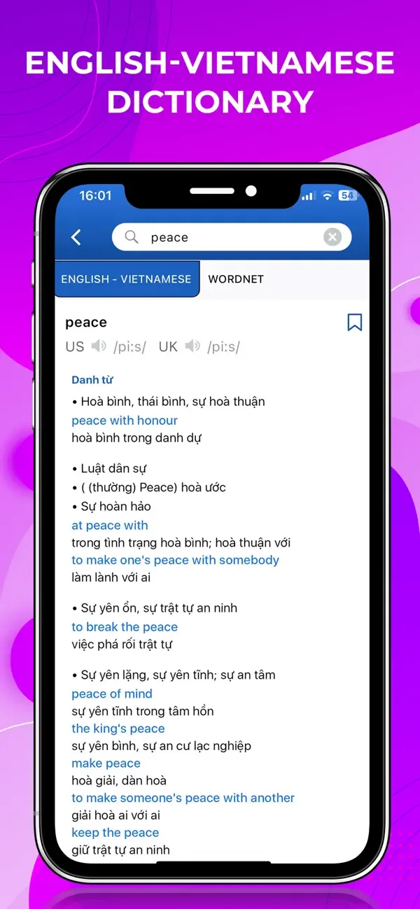 Vietnamese Dictionary PEnglish screenshot 1