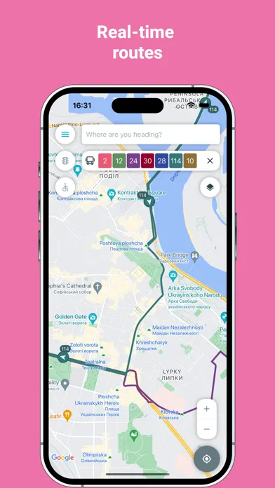 Eway public transport screenshot 2
