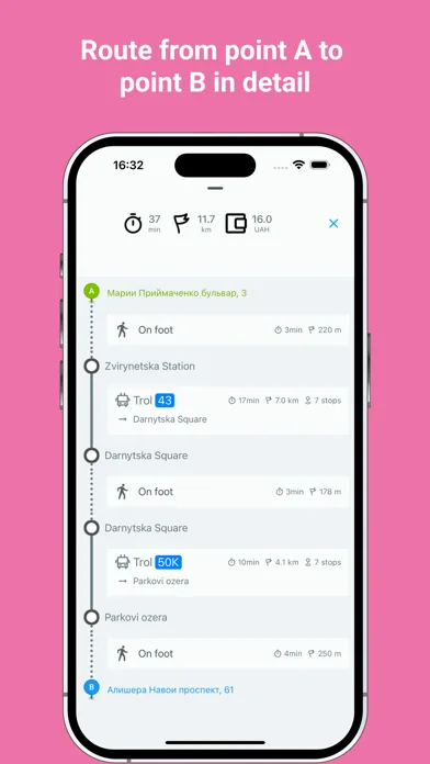 Eway public transport screenshot 4
