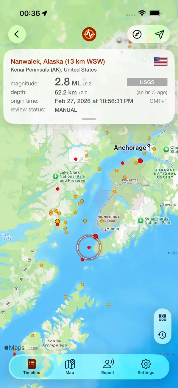 Earthquake - alerts and map screenshot 1