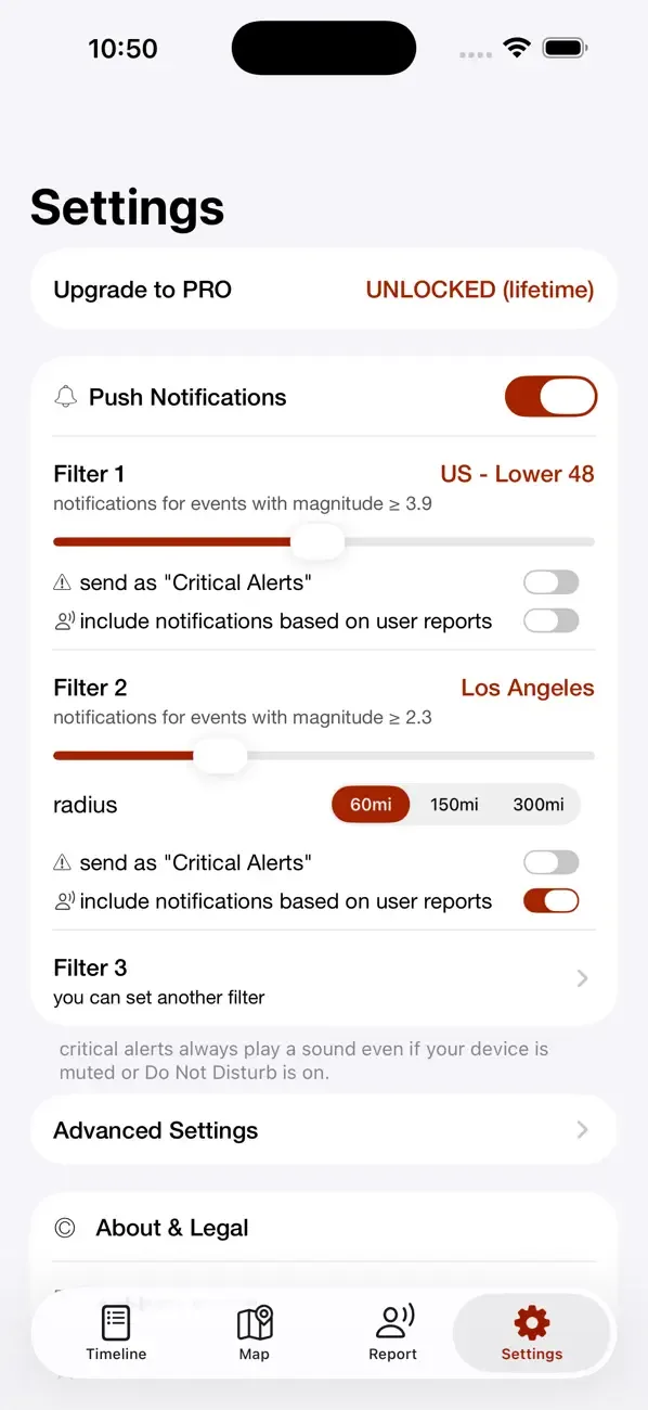 Earthquake - alerts and map screenshot 2