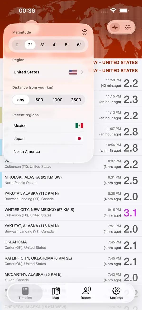 Earthquake - alerts and map screenshot 3