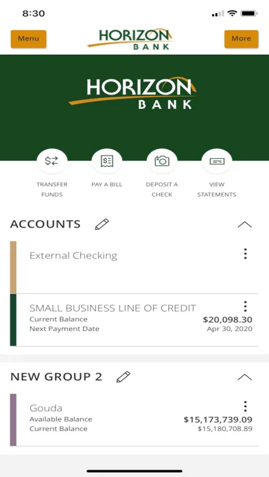 Horizon Bank Mobile Banking screenshot 2