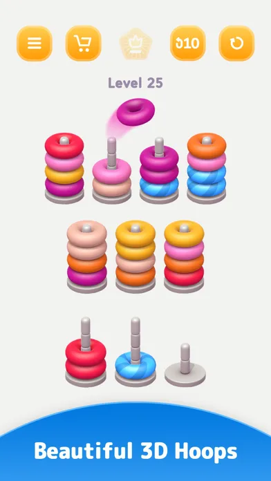 Color Sort 3D — Hoop Puzzle screenshot 1