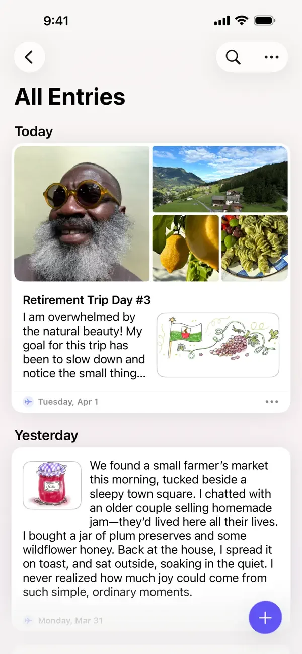 Journal screenshot 1
