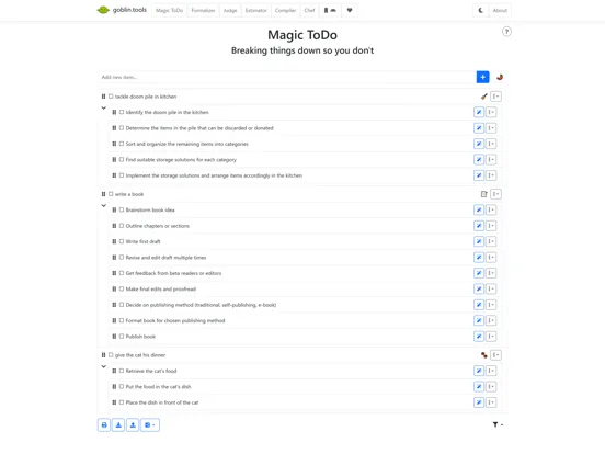 Goblin Tools screenshot 2