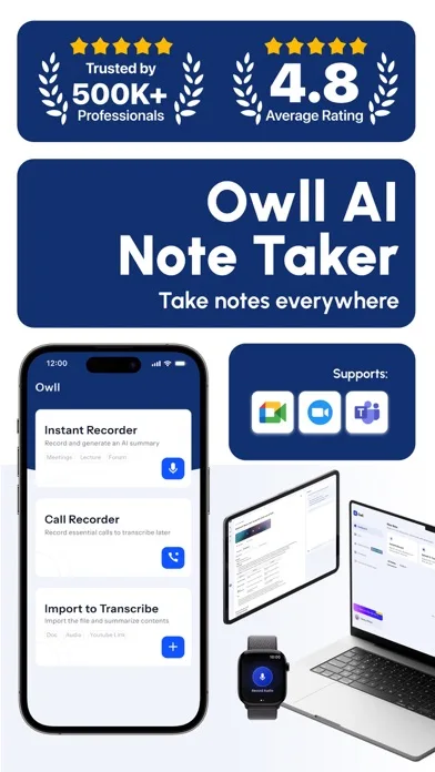 Owll: AI Note Taker & Record screenshot 1