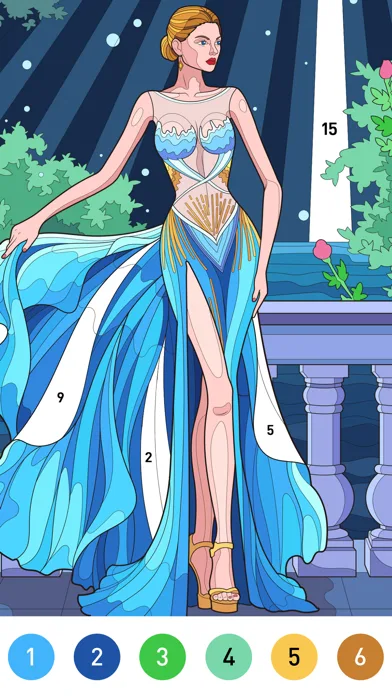 Gown Color - Paint by number screenshot 1