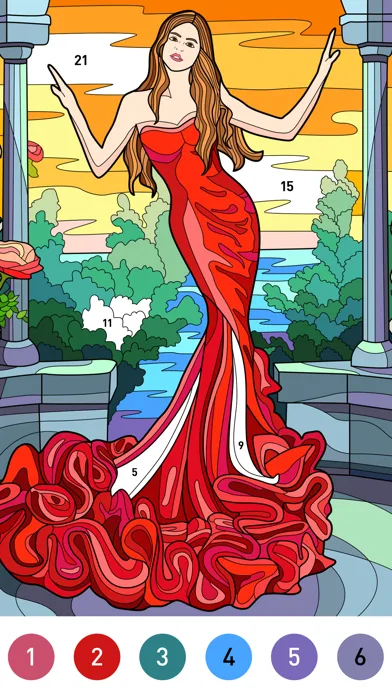 Gown Color - Paint by number screenshot 2