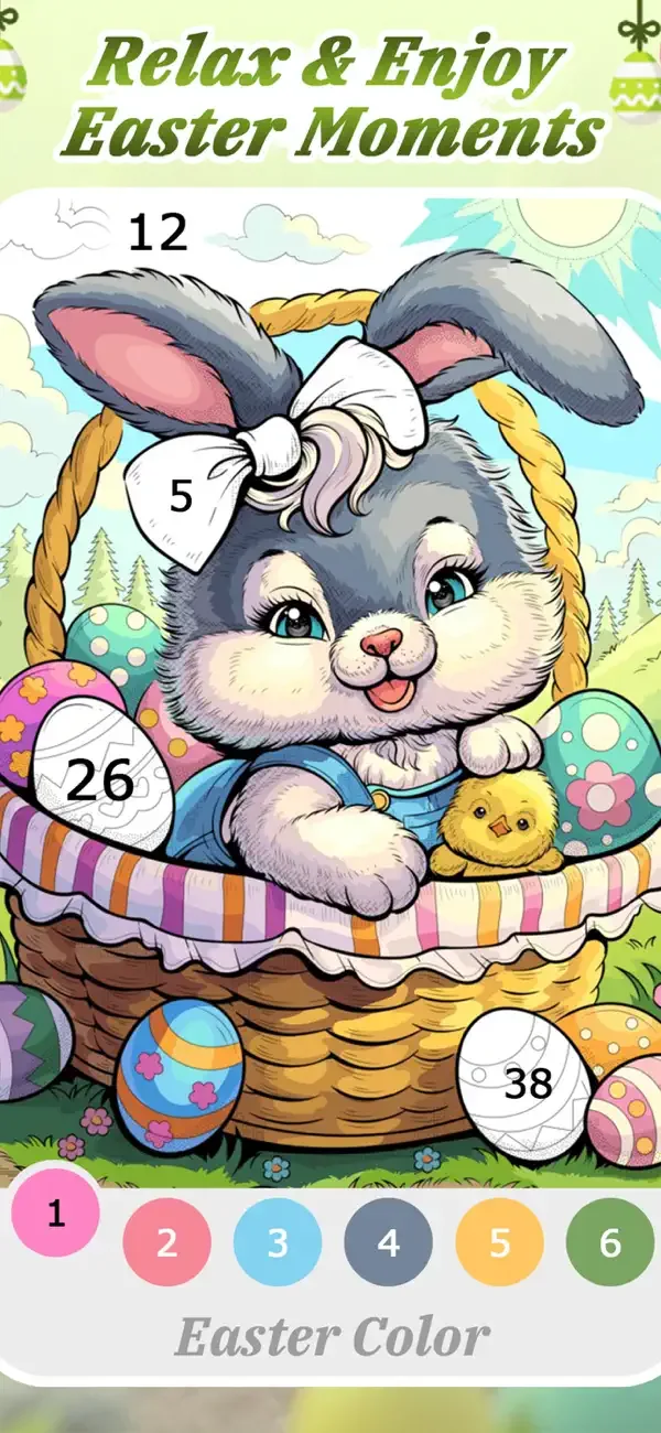 Easter Color by Number Game screenshot 1