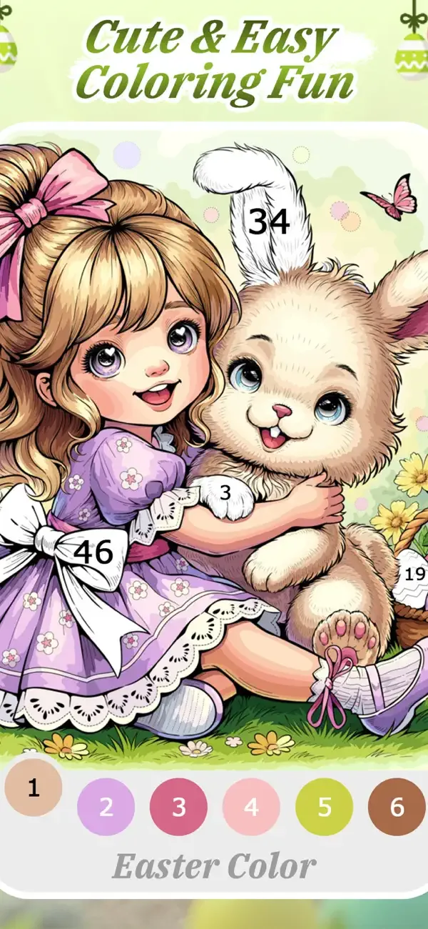 Easter Color by Number Game screenshot 3