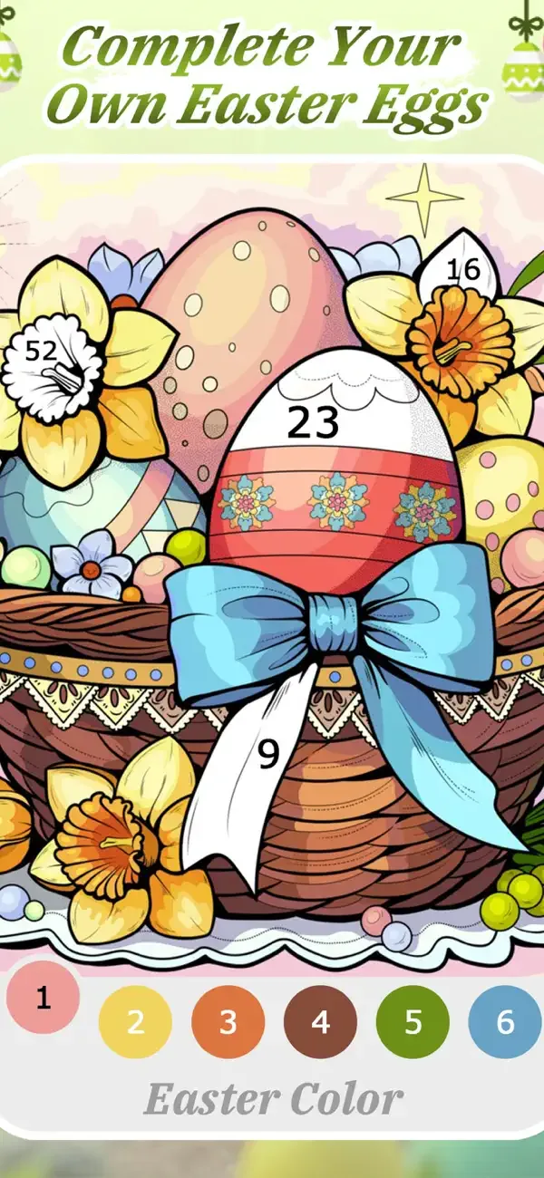 Easter Color by Number Game screenshot 4