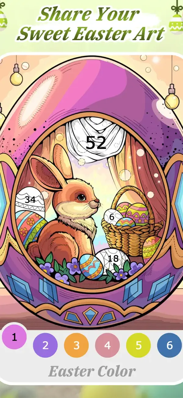 Easter Color by Number Game screenshot 5