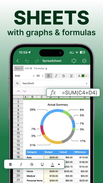 Spreadsheets screenshot 1