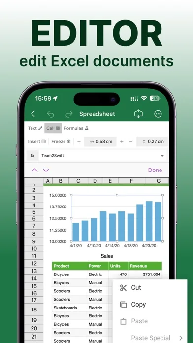 Spreadsheets screenshot 2