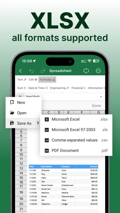 Spreadsheets screenshot 3