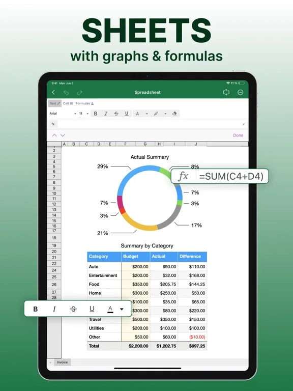 Spreadsheets screenshot 5