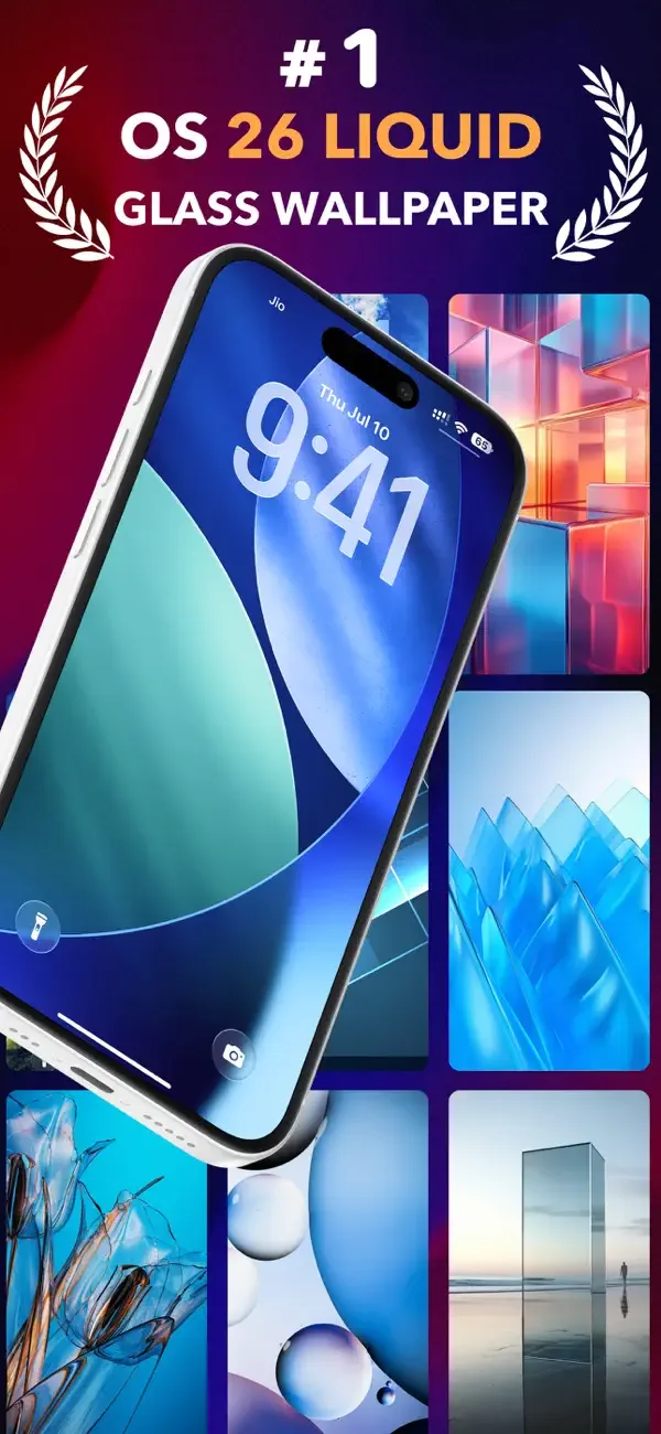 Glass Wallpapers OS 26 - 4K screenshot 1