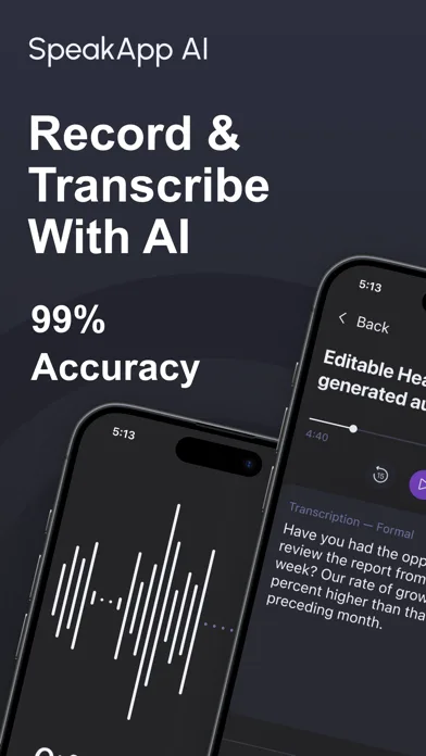 SpeakApp AI: Voice Notes screenshot 1