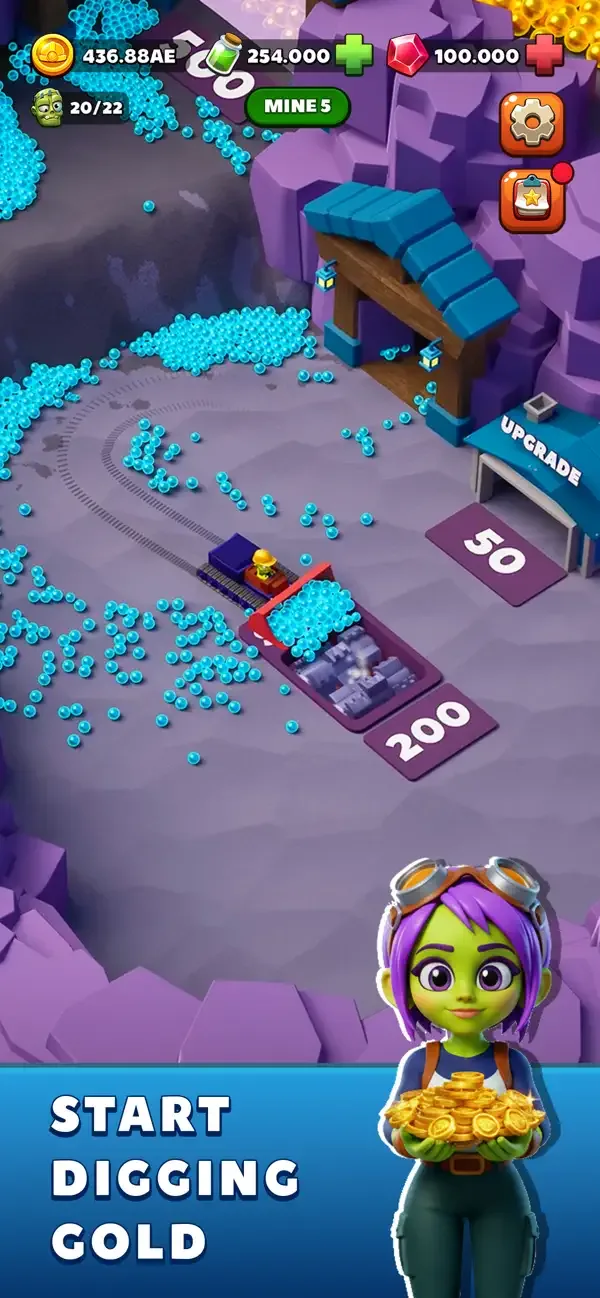 Idle Zombie Miner: Gold Tycoon screenshot 1
