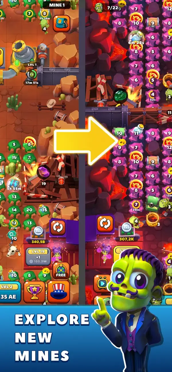 Idle Zombie Miner: Gold Tycoon screenshot 4
