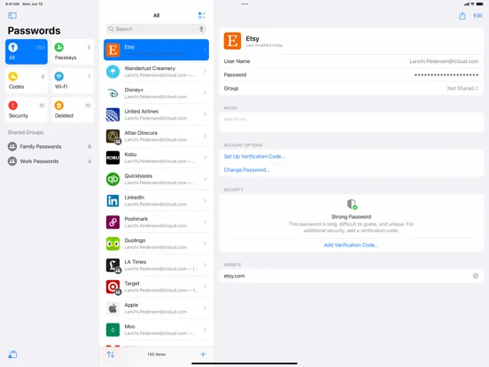 Passwords screenshot 2