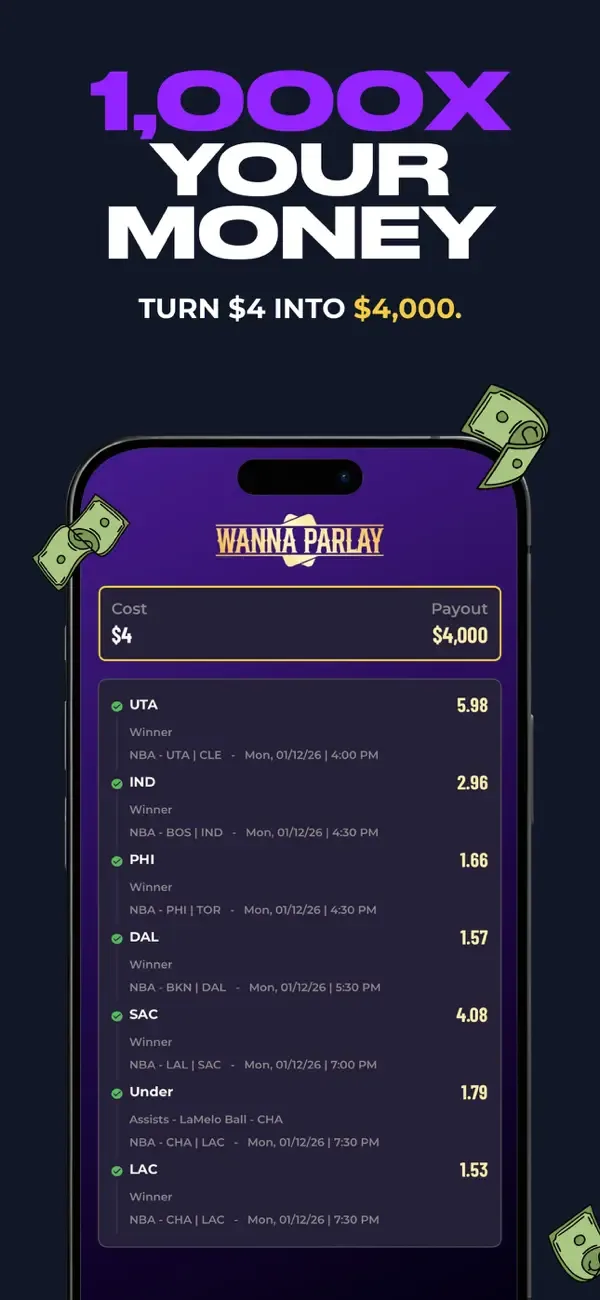 Wanna Parlay - Fantasy Sports screenshot 1