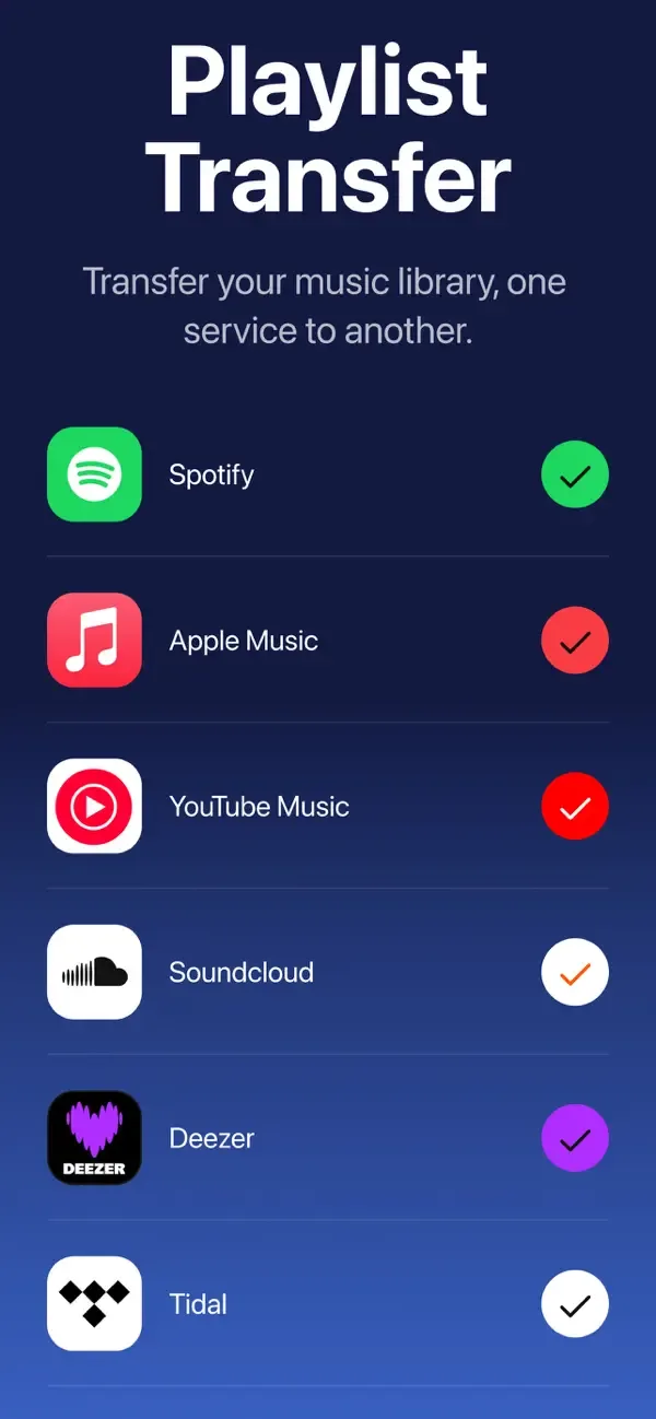 Playlist Transfer for My Music screenshot 1