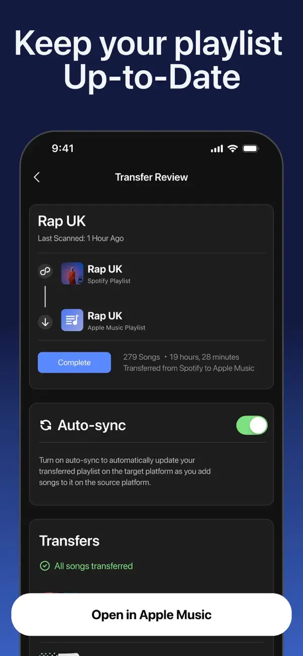 Playlist Transfer for My Music screenshot 5