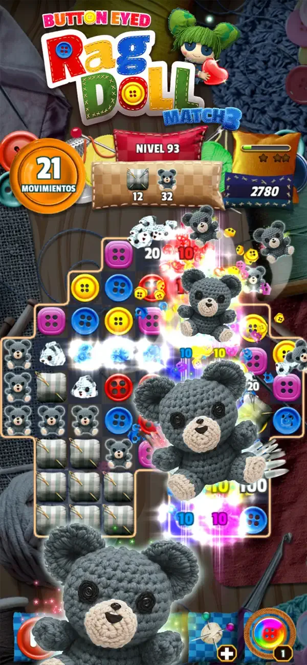 Button Eyed Rag Doll Match 3 screenshot 3