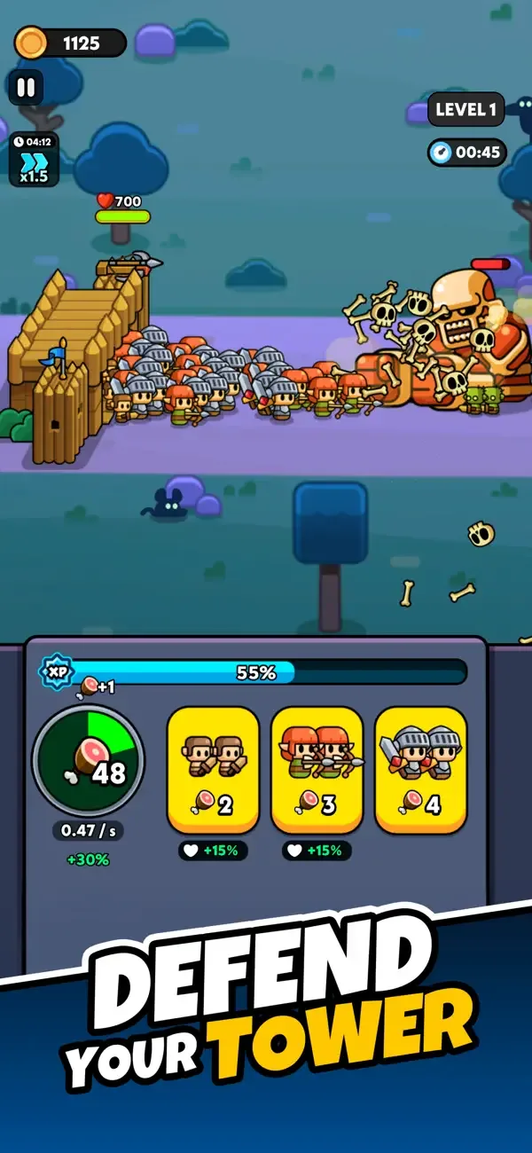 Tiny Warriors Rush - Idle TD screenshot 1