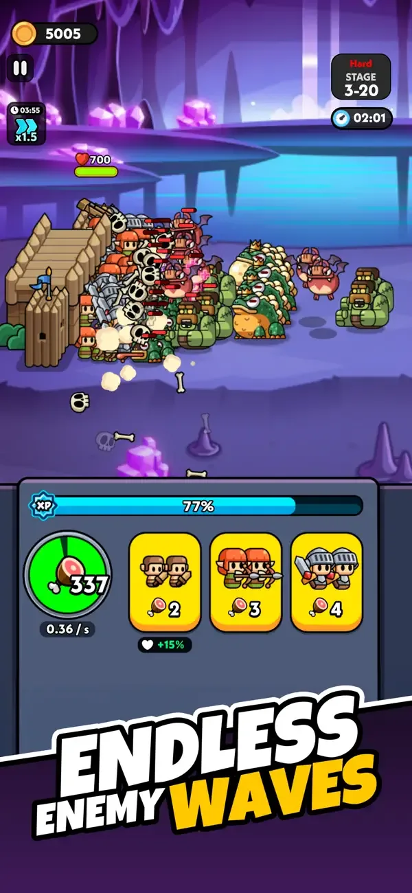Tiny Warriors Rush - Idle TD screenshot 2