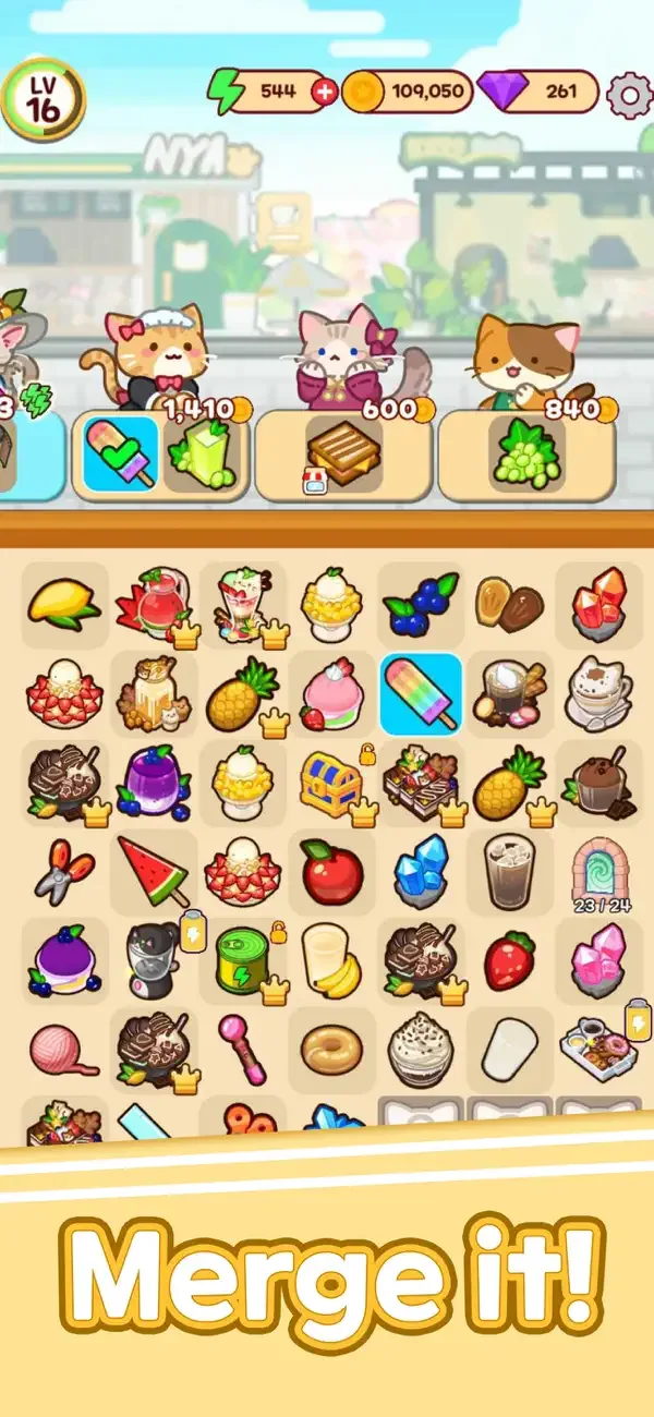 Merge Cat Cafe : Coffee cat screenshot 1