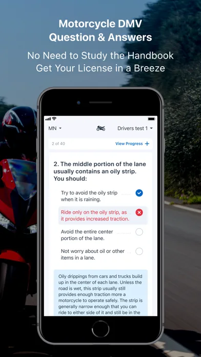 Motorcycle DMV Written Test screenshot 4