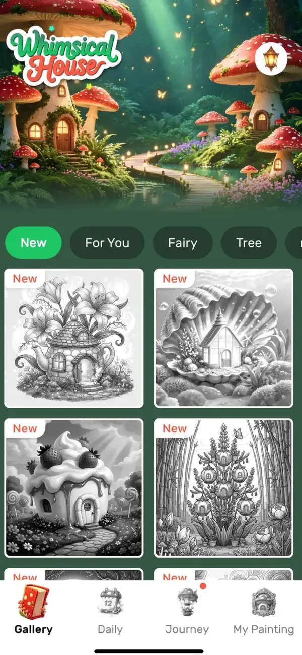 Whimsical House  Coloring Book screenshot 1