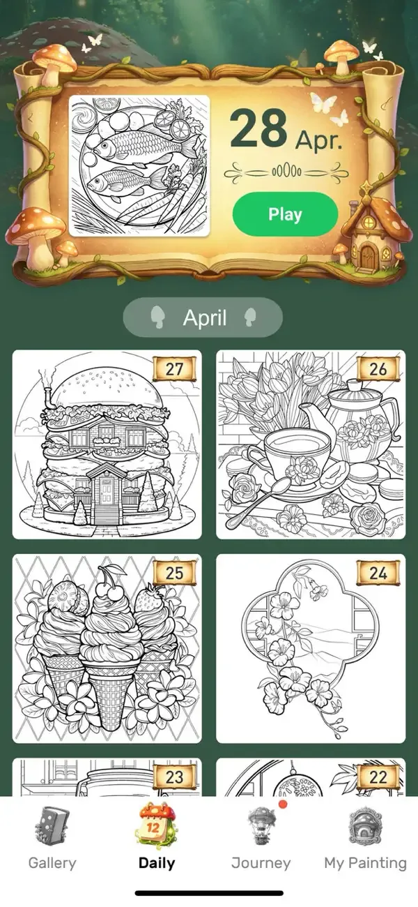 Whimsical House  Coloring Book screenshot 2