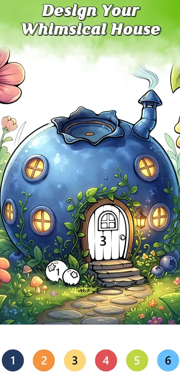 Whimsical House  Coloring Book screenshot 3