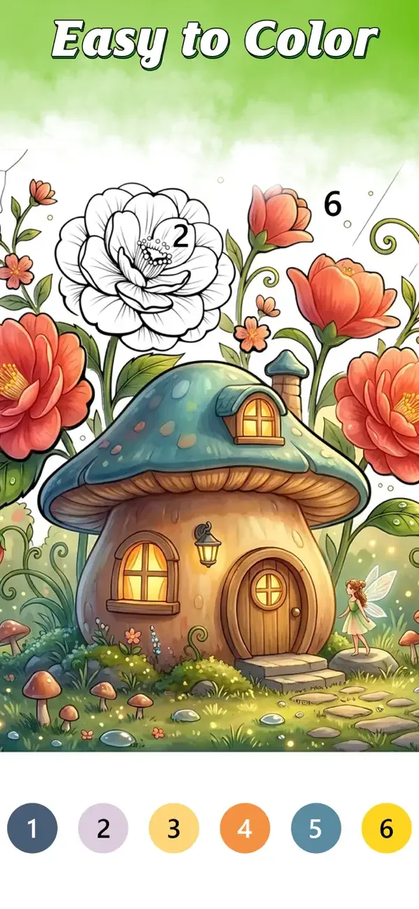 Whimsical House  Coloring Book screenshot 4