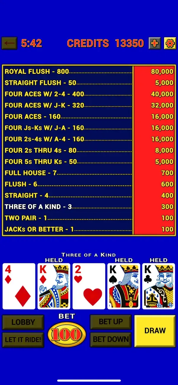 Video Poker Casino Classic screenshot 5