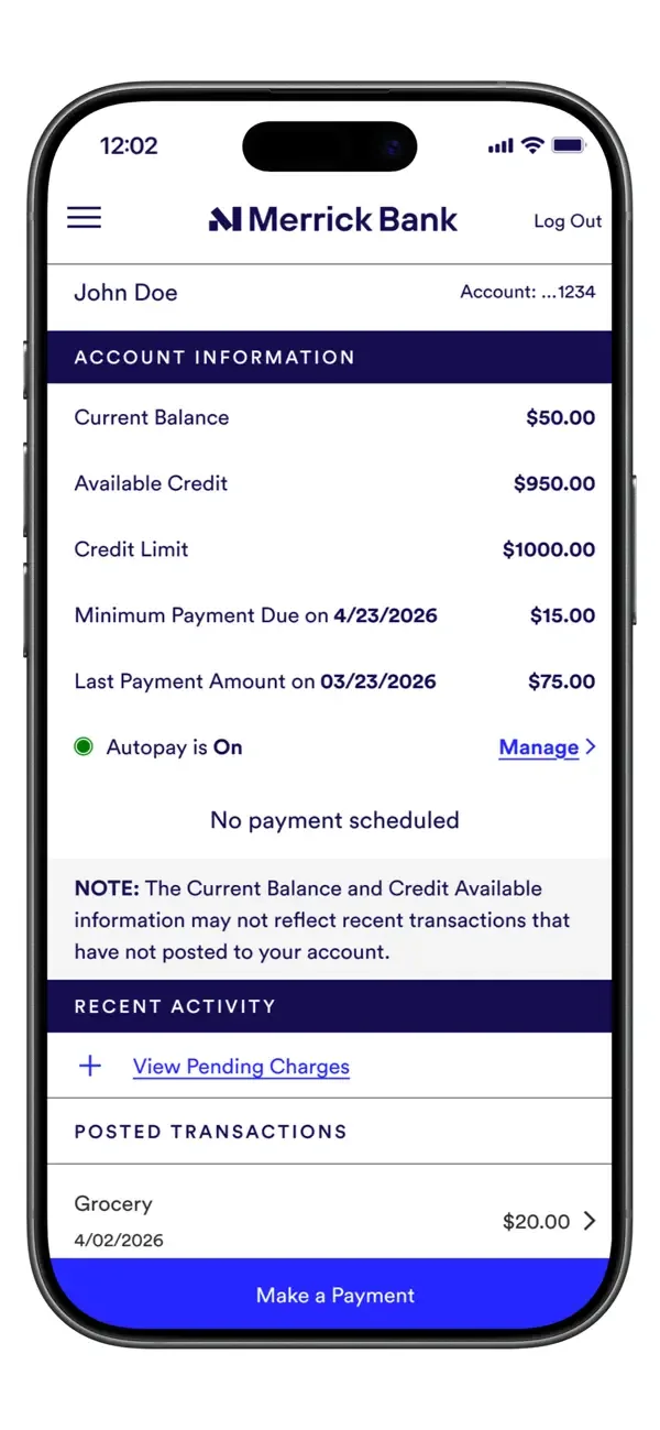 Merrick Bank Mobile screenshot 2