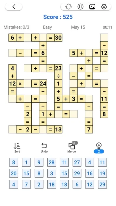 Cross Number - Math Puzzle screenshot 1