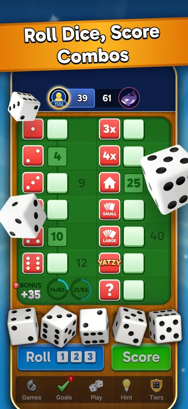 Yatzy Dice Game: Yatzy Plus screenshot 1