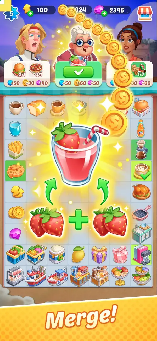 Gossip Street: Merge & Cook screenshot 1