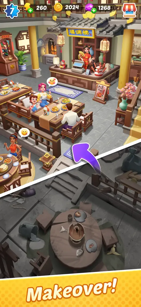 Gossip Street: Merge & Cook screenshot 2