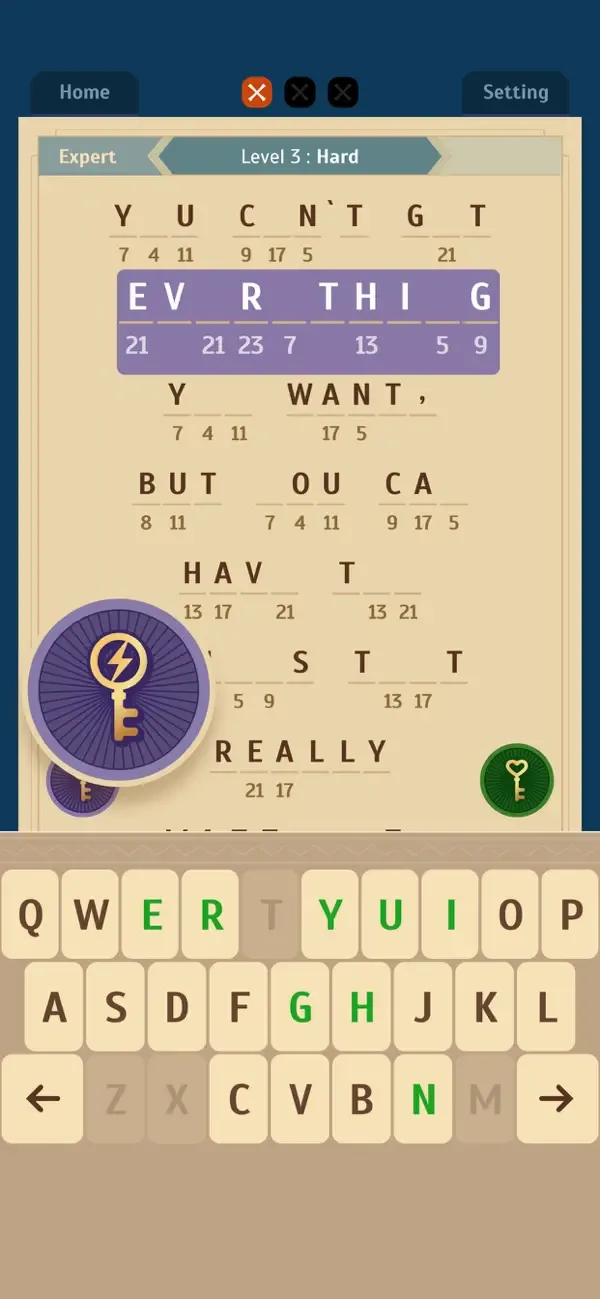 Cryptogram: Word Puzzle Master screenshot 1