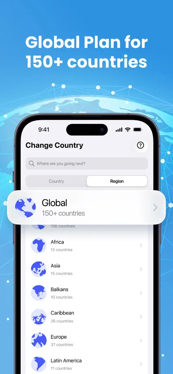 eSim Travel Virtual Mobile App screenshot 4